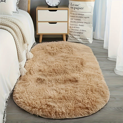 An Oval-Shaped Plush Rug That Is Non-Slip, Can Be Hand-Washed Or Machine-Washed