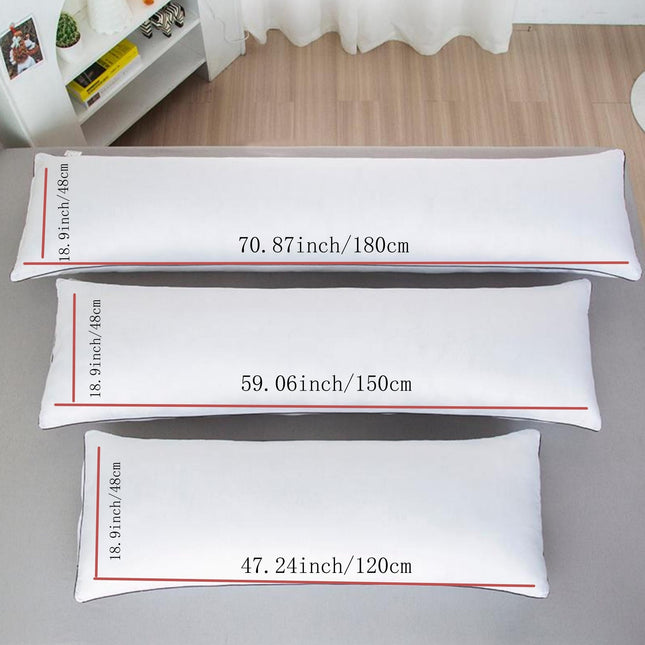1pc High-Resilience Zipper Twin Long Body Pillow, Soft Comfortable, Polyester Fiber Fill