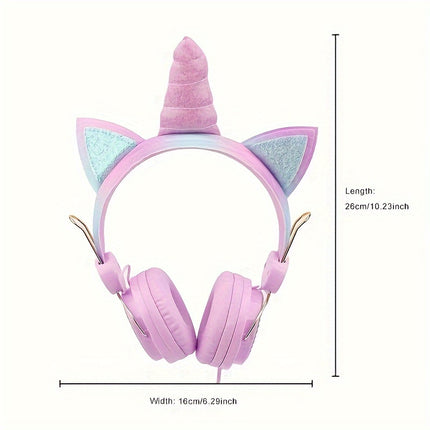 Unicorn Headphones - Earphones Shaped Like a Furry Ball with an Adjustable Headband,