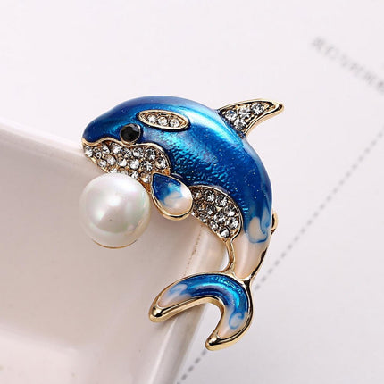 European and American new dolphin brooch