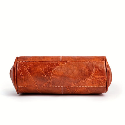 Women'S Geometric Striped Faux Leather Crossbody Bag with Removable Strap, Kiss Lock Closure