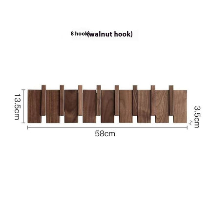 Solid Wood Simplicity Keys Clothes Hook Wall Home Door Hallway Hanger Punch-free
