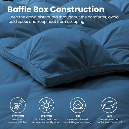 1pc All-Season Down Comforter 135x200cm 1134g Fill Cotton Cover Fluffy Breathable Machine Washable Middle