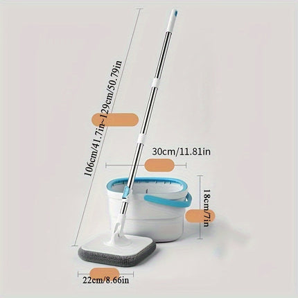 Mop and Bucket Set 4 Reusable Microfiber Mop Pads Included