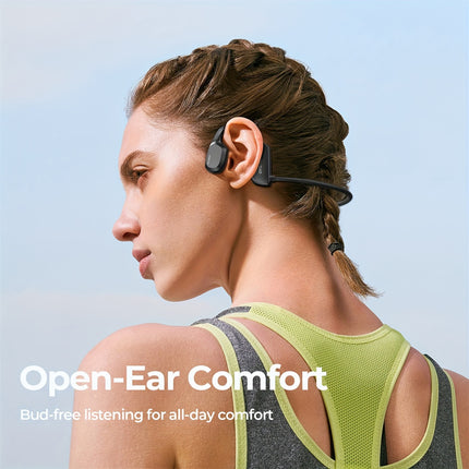 Headphones, Open Ear Air Conduction Headphones Wireless 5.3 Earphone, Built In Noise Cancellation Mic,