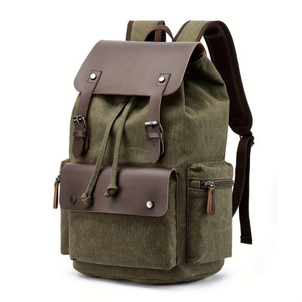 1pc Trendy Retro Canvas Computer Bag Backpack, Student School Bag, Retro Casual Backpack,