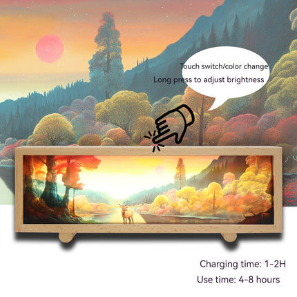LED Light Box Touch Dimming Ambience Light Charging Small Night Lamp