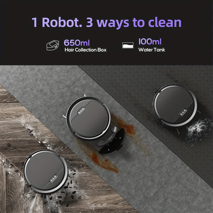 Robot Vacuum Cleaner, 4000pa Max Power Suction, Scheduled Cleaning, Automatic Recharge