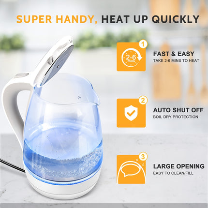 Kettle, Tea Kettle Electric with Water Dispenser, 1.7L BPA-Free, Fast Boiling 1200W, Auto Shut-Off