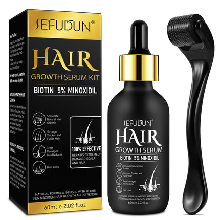 SEFUDUN Micro Needle Roller Scalp Massage Hair Care Essential Oil
