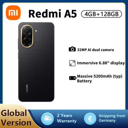 Xiaomi Redmi A5 Smartphone, 4+128G, 32MP Dual AI Camera, 5200mAh Massive Battery, Octa-core,