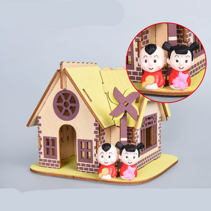 Wooden three-dimensional puzzle