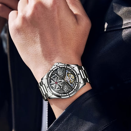 Men's & Women's Vintage Automatic Mechanical Watch with Stainless Steel Case &, Multi-Dial Chronograph