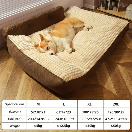 HOOPET M-2XL Pet Bed for Dogs, Cozy Non-Skid Rectangle Sleeping Mat, Polyester & Polypropylene Fiber Filled, Soft Edge Support, Warm Cushion Kennel for Extra Small to Large Breeds