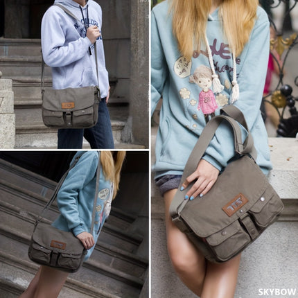 Retro-Style Canvas Messenger Bag Suitable for Casual Travel, Featuring a Spacious Design