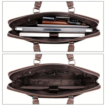 2pcs Men's Bag Set, Business Briefcase, Handbag, Shoulder Bag, for Business Travel, Office Workers,