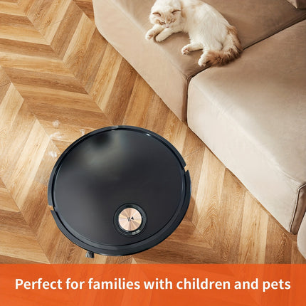 Ultra-Thin Robot Vacuum Cleaner with Dual Suction & Mop, USB Rechargeable, 60dB Quiet Operation