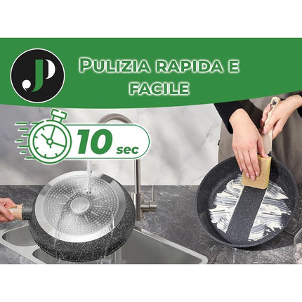 Just Perfecto Induction Cookware Set – 15-Piece Nonstick Pans, Glass Lid Saucepans, Wok, Utensils, and Trivets