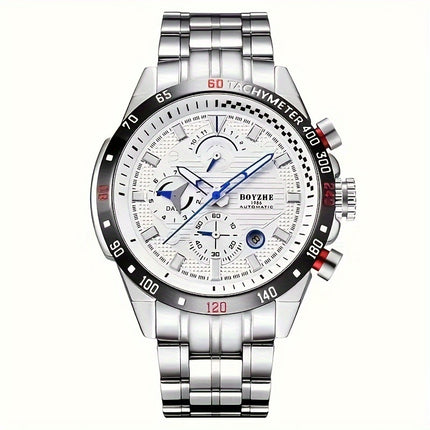 Men's Automatic Mechanical Watch Wristwatch with Hollowed-Out Back, Automatic Winding