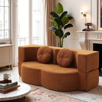 Sofa Bed with Pillow - Portable Space-Saving Convertible Floor Sofa & Mattress Recliner Suitable