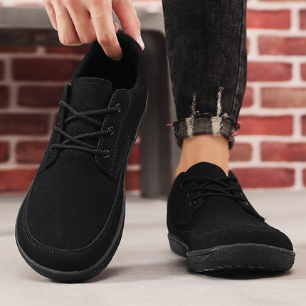 Men'S Wide Barefoot Shoes - Minimalist Lace-Up Casual Sneakers with Cushioned Insole,