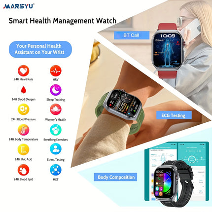 2026 New Smartwatch for Women Men, 5.18cm AMOLED Screen, 530mAh Long-Last Battery, BT 5.3 Calls,