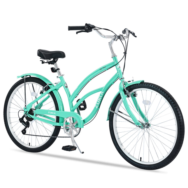 7 Speed Bicycles,  Multiple Colors 26'Inch  Beach Cruiser Bike