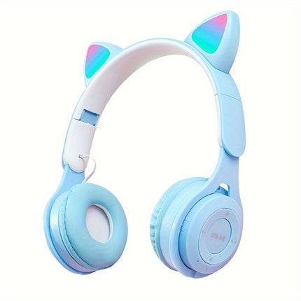 1pc Cute Glowing Cat Ear Headband Headphones Wireless, Long-Lasting, Multi-Color Options