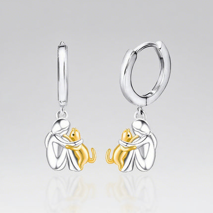 Fashion Little Girl And Dog Hug Necklace