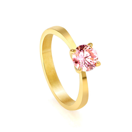 Stylish Commuter Electroplated Rectangular Geometric White Diamond Ring