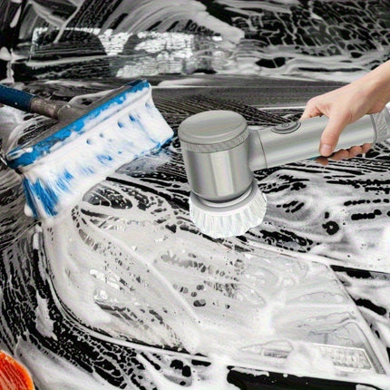 5 PCS Brush Heads Included, All-in-One Electric Spin Scrubber