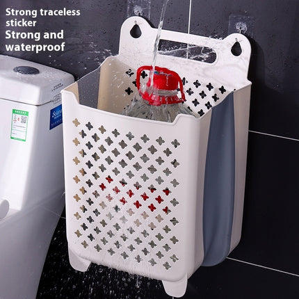 Dirty Clothes Household Laundry Basket Wall Hanging Foldable Bathroom