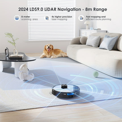 Lubluelu SL60 Plus Robot Vacuum with Self-Emptying Feature, 4500Pa Suction Power