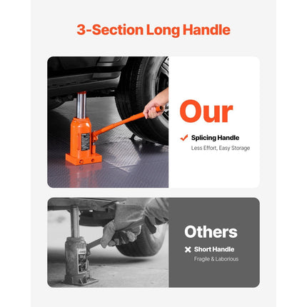 VEVOR Hydraulic Bottle Jack 30 Ton Manual High Lift Automotive Car Repair Shop