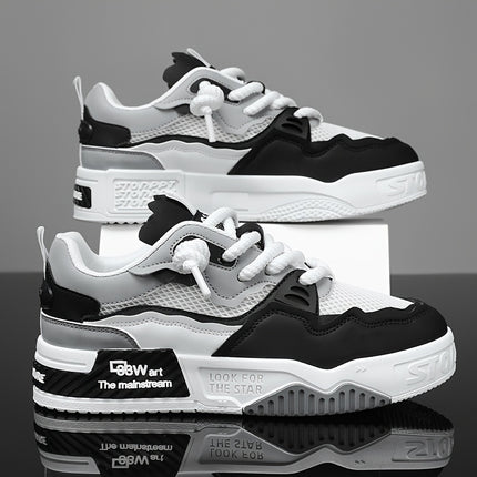 Men'S Skate Shoes - Non-Slip Grip, Easy-Clean Surface, Breathable Lace-Up Sneakers with Cushioned PVC Sole