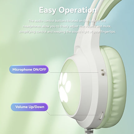 Cute Deer Ear Headset | Wired Gaming Headphones with Microphone, USB Powered, Plastic Material