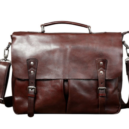 Casual Top Layer Leather Briefcase