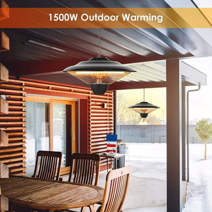 Outdoor Heaters For Patio, 1500W Infrared Electric Patio Heater For Ceiling/Garage Use,