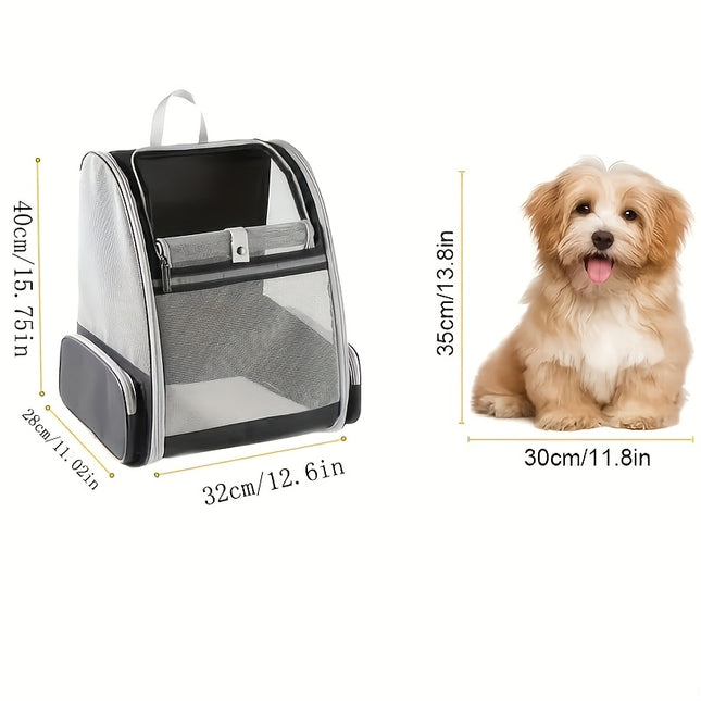 Portable Pet Backpack Carrier - Breathable & Foldable Double Shoulder Bag for Cats