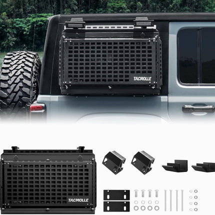 Tacmolle Rear Side Window Storage Box,  Modular Storage MOLLE Panel for Tools MOLLE Accessories, Rear Window Storage Panel Kit Storage Box with Lock Fits for Jeep Wrangler JL 2018-2026(4 Doors)
