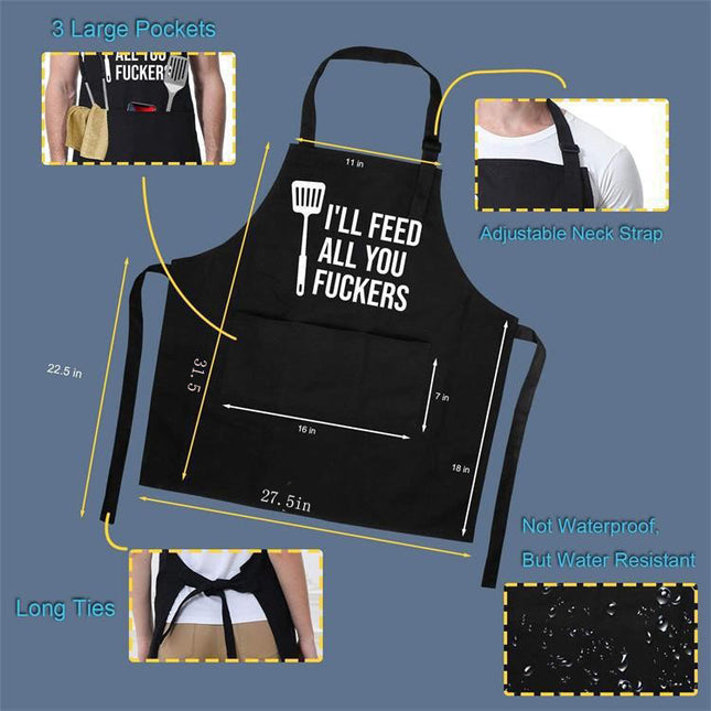 Solid color apron for kitchen and household use waterproof and oil resistant