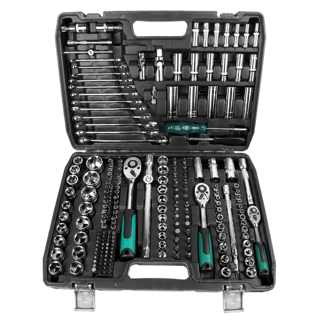 227pcs Ratchet Wrench Set Durable Carbon and Plastic Tool Kit for Car Repair, Home Maintenance,