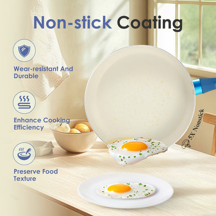 10pcs Nonstick Pots And Pans Sets with Lids, Aluminum Nonstick Cookware Sets,