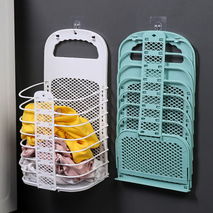 Foldable Laundry Basket Plastic Storage Box Household Punch-free Bathroom