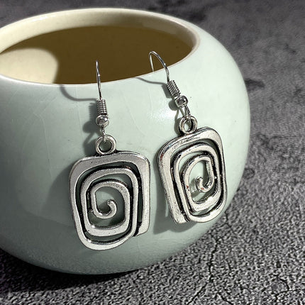 Geometric Alloy Pendant Earrings