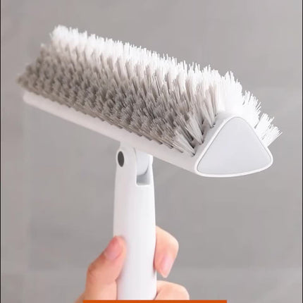 1pc Heavy-Duty Long Handle Cleaning Brush with 180° Rotating Dual-Sided V-Bristles