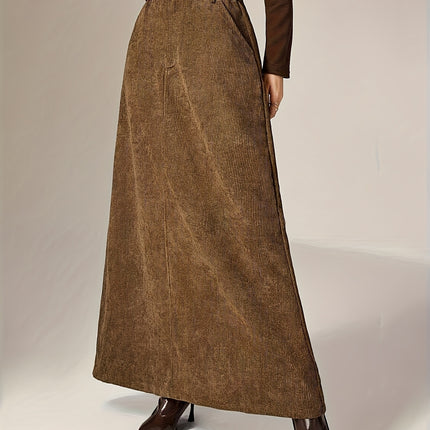 Plus Size, Plus Size Women's Autumn/Winter Corduroy A-Line Skirt