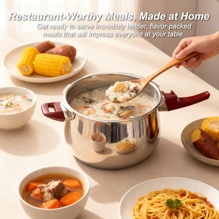 Heavy-Duty 26cm/9L Commercial & Home Pressure Cooker, Triple-Layer Base (1600-Ton Capacity)