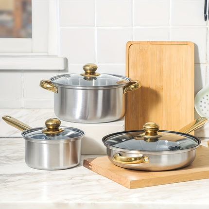 12pcs 10pcs Classic Cookware Set Stainless Steel Pots And Pans Set Pots For Cooking,