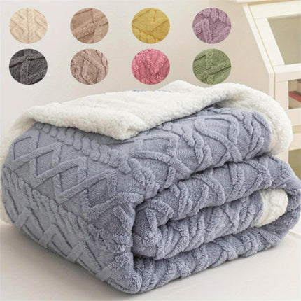 Rabbit Fur Throw Blanket - Plush Soft All-Season Couch & Bedspread, Single/Double Size,